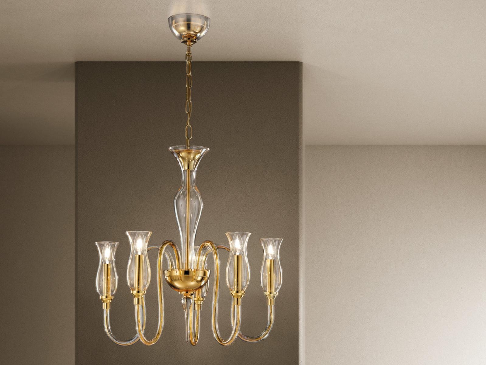 Blown glass chandelier | Teodato by Sylcom