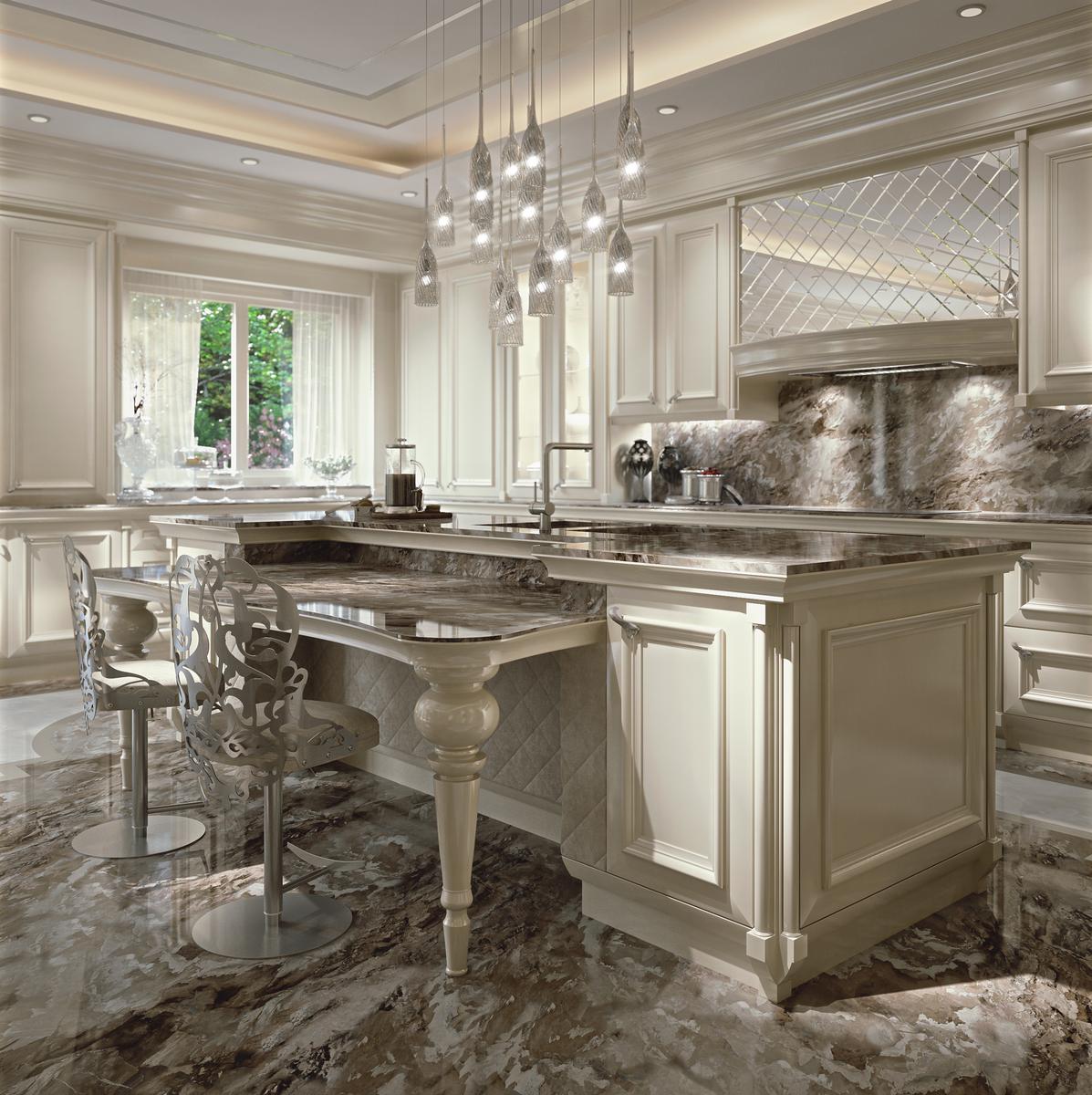 Lacquered kitchen with handles Brummel Marmola