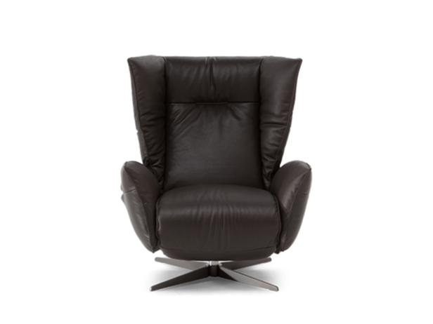 Recliner leather armchair with footstool | Tulip by Natuzzi Italia