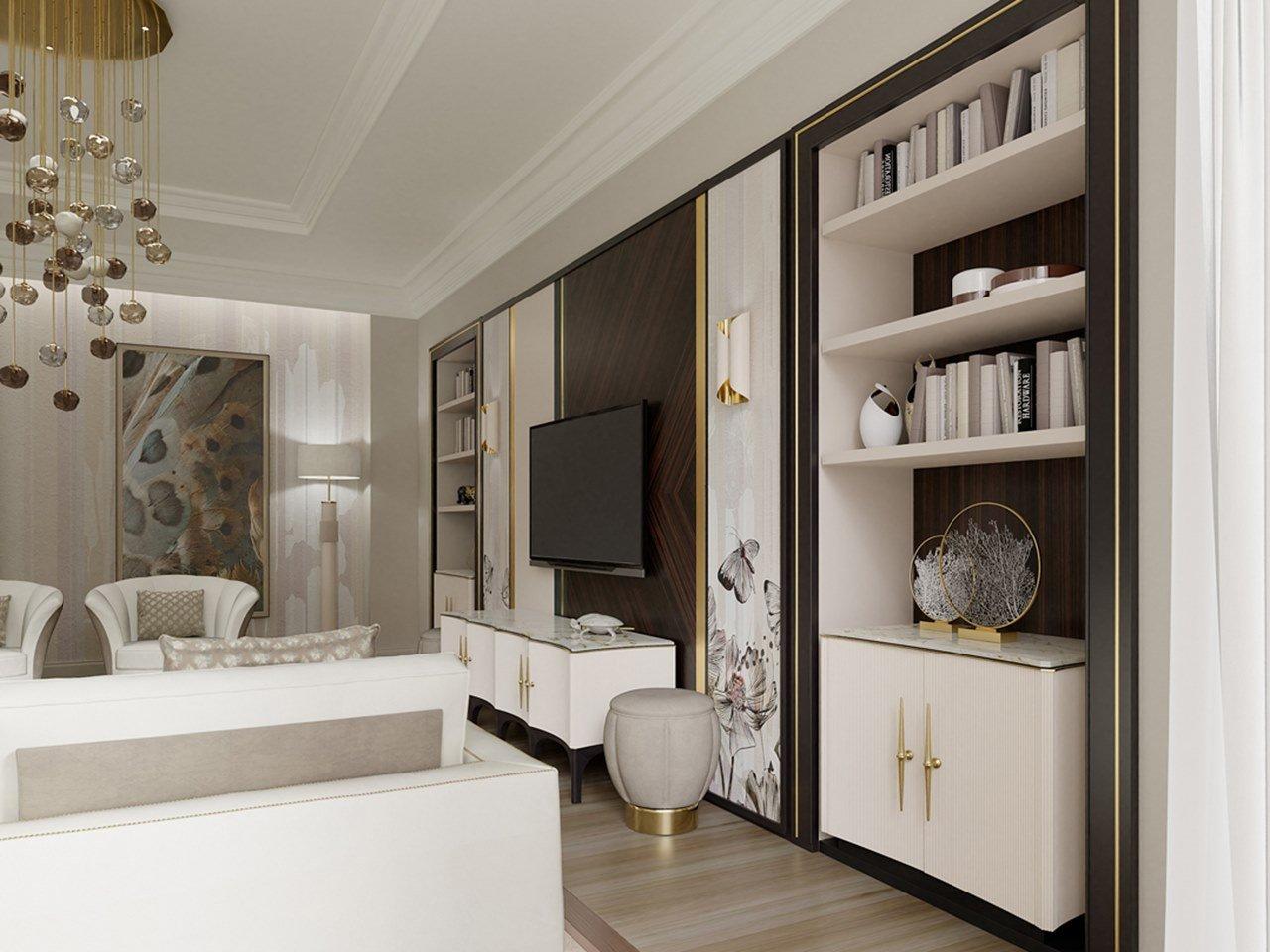 Custom wooden TV wall system | Pr.860.1 by Stella del Mobile