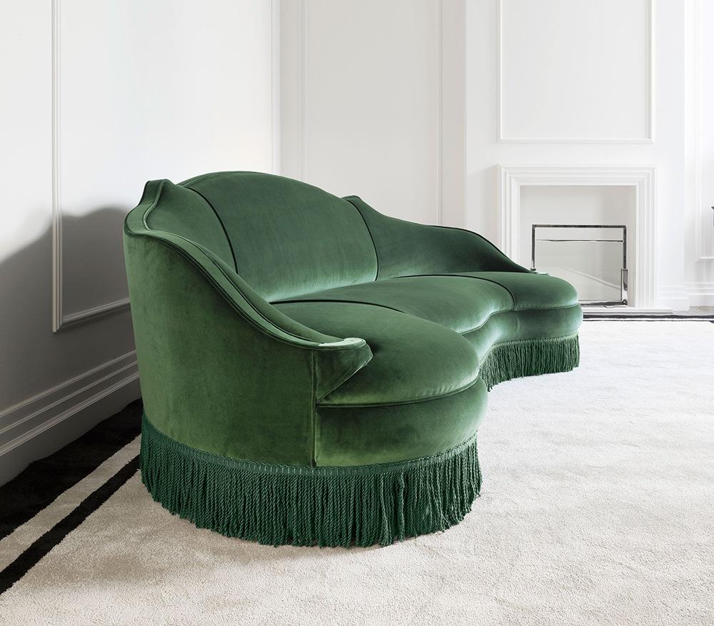 Curved fabric sofa | Anemone by Galimberti Nino