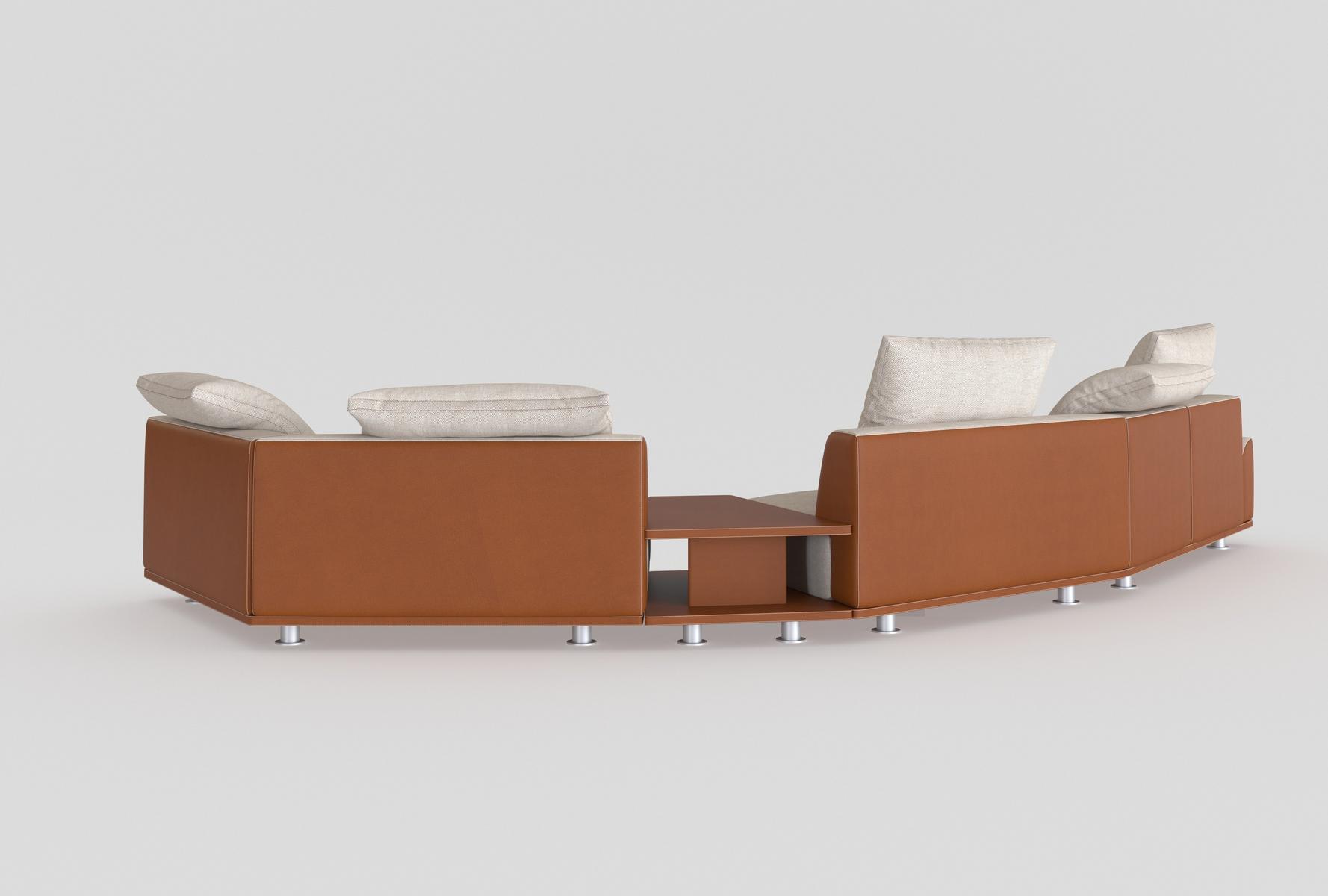 Sectional leather and fabric sofa | Grand Tour Ii by Mantellassi 1926