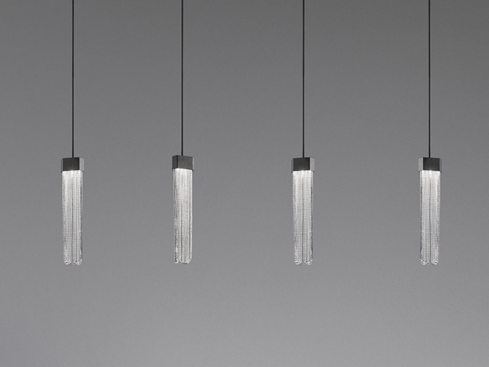 Suspension lamp with LED in metal and glass | Blake S1 by Masiero