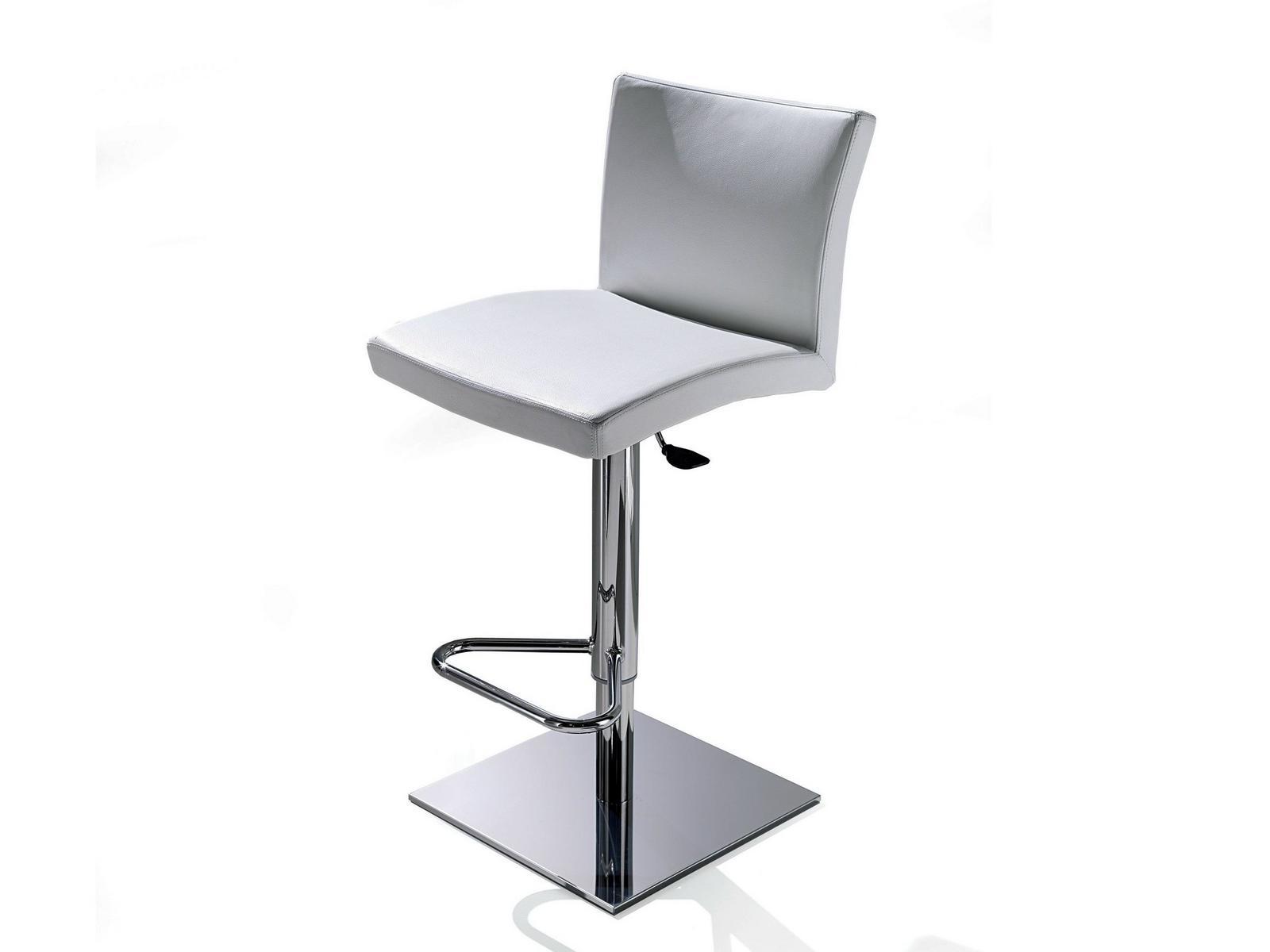 Upholstered height-adjustable leather stool | Soft by Ozzio Italia
