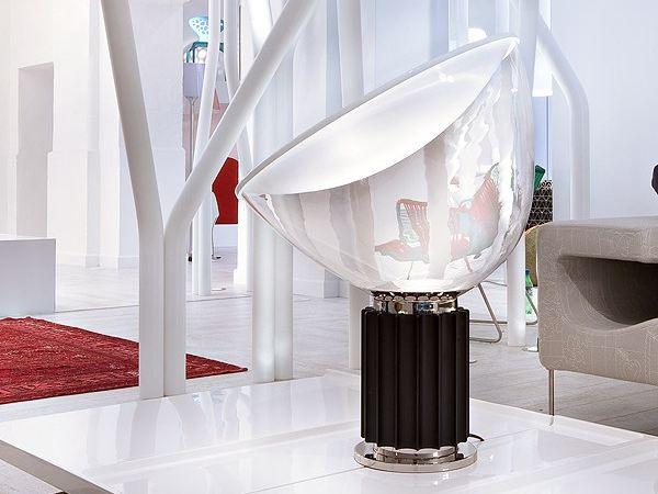LED indirect light glass and aluminium table lamp | Taccia by Flos