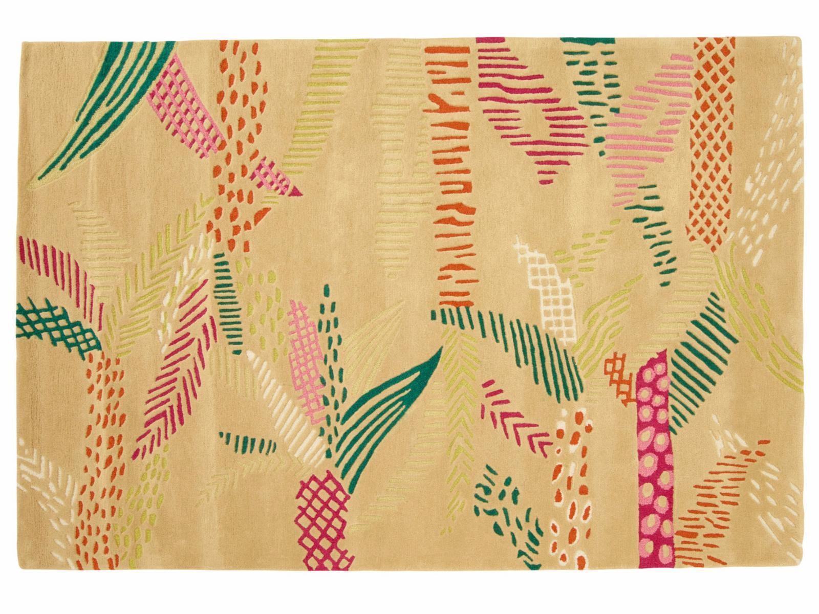Rectangular wool rug with floral pattern | Jungle by Ligne Roset