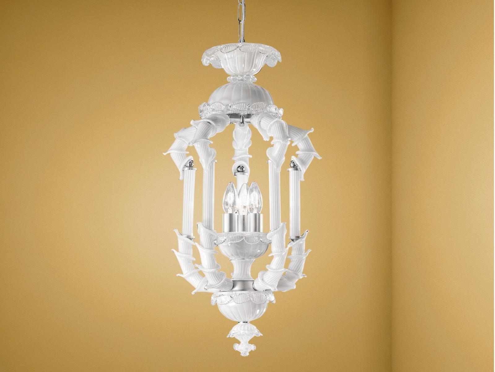 Glass pendant lamp with crystals | Rezzonico by Sylcom