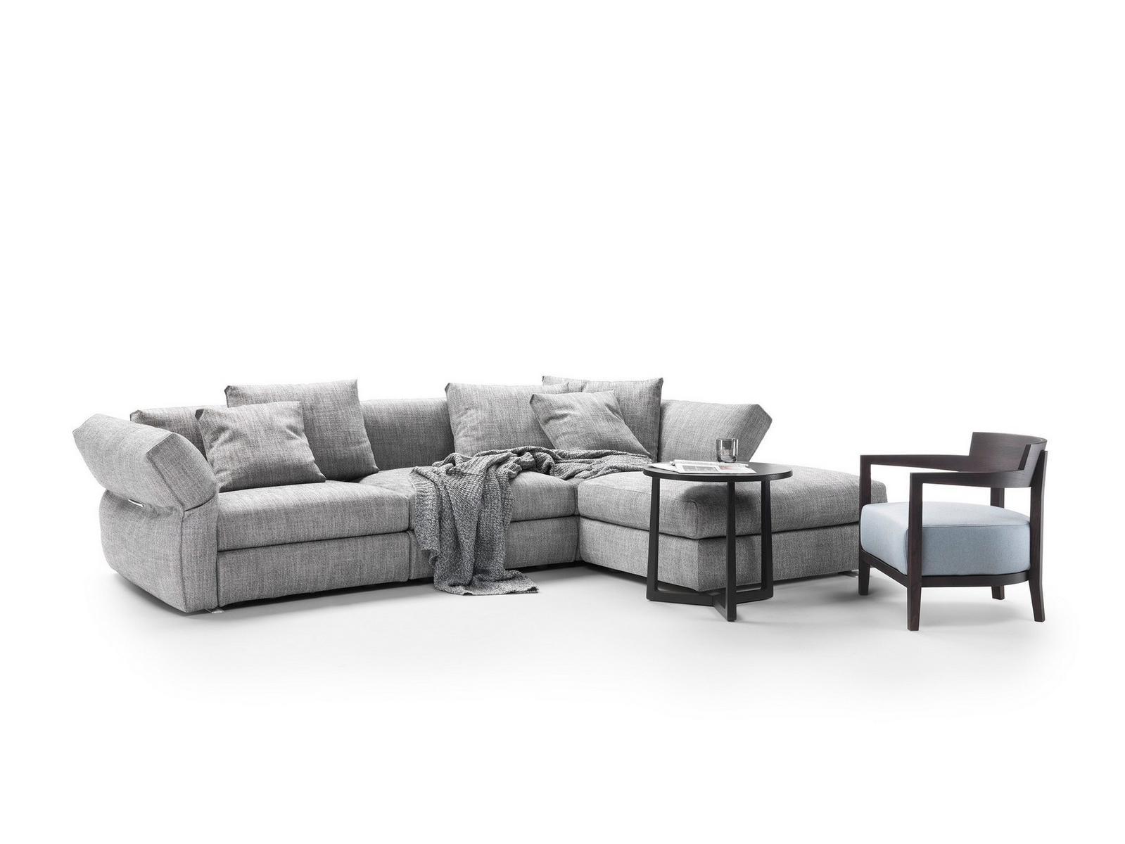 Sectional fabric sofa with chaise longue | Newbridge by Flexform