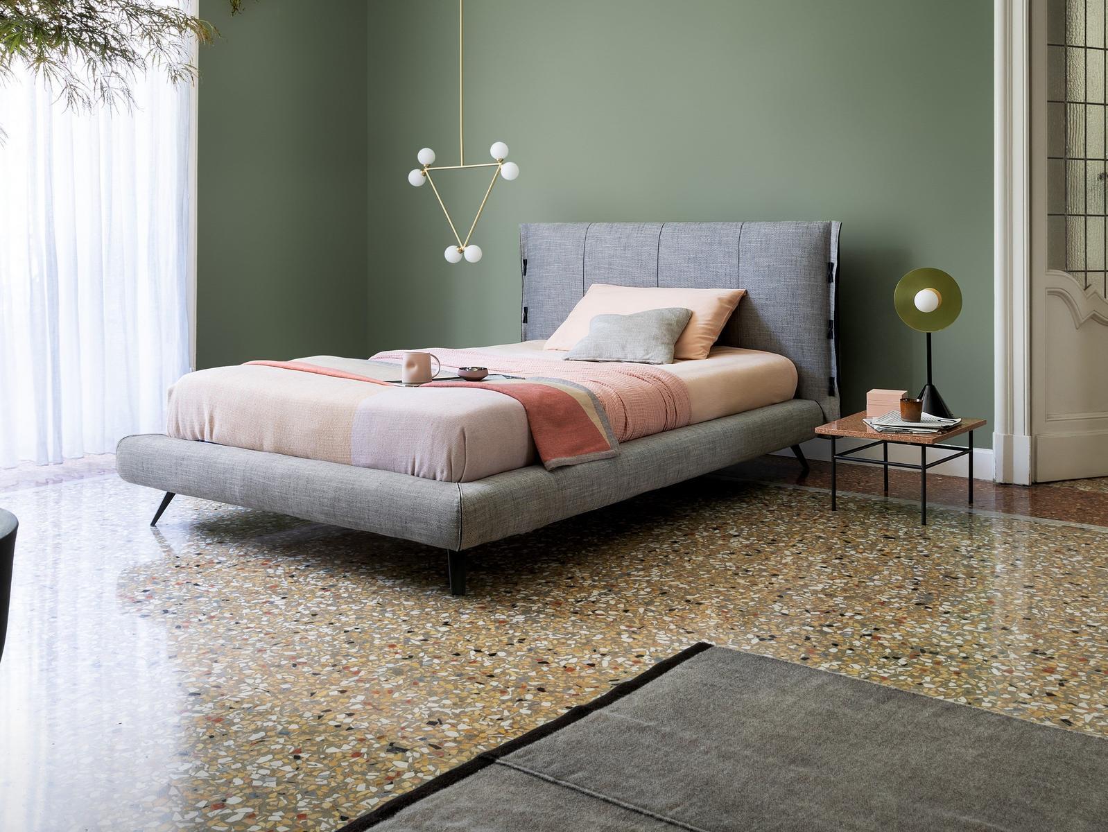 Single bed with upholstered headboard | Cuff by Bonaldo