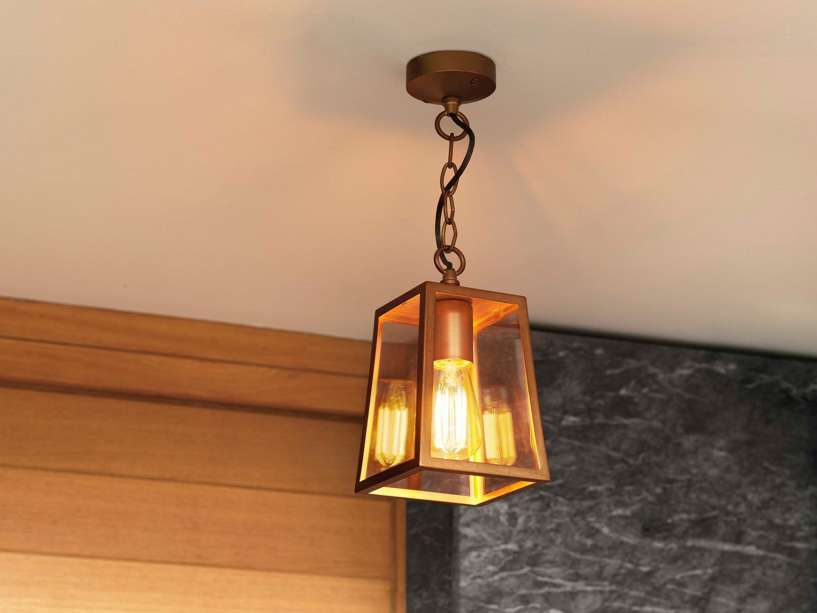 Glass and steel outdoor pendant lamp | Calvi by Astro lighting
