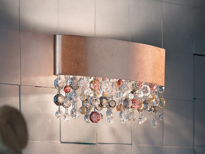 Metal wall light with crystals with dimmer | Olá A1 Ov 30 by Masiero