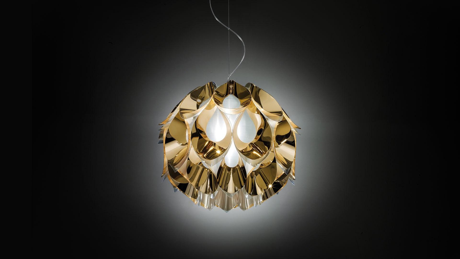 Goldflex® pendant lamp | Flora Medium Gold by Slamp