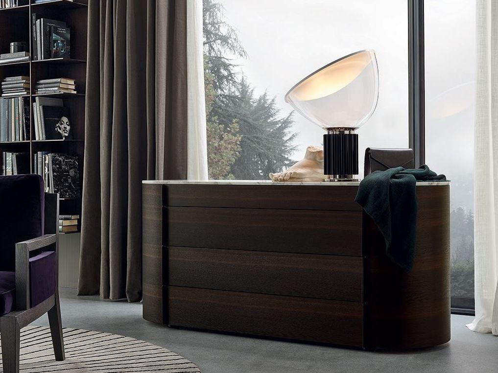 Wood veneer chest of drawers | Onda by Poliform