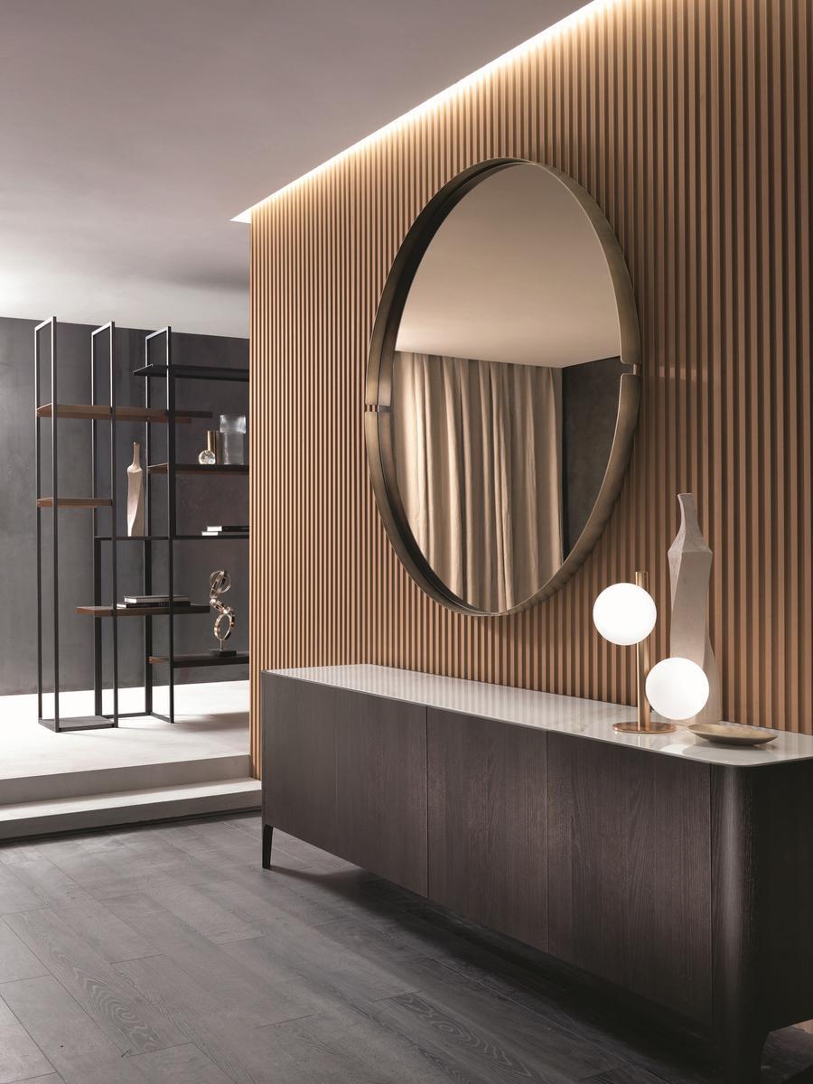 Thermo-treated coke oak sideboard with doors | Cross by Riflessi