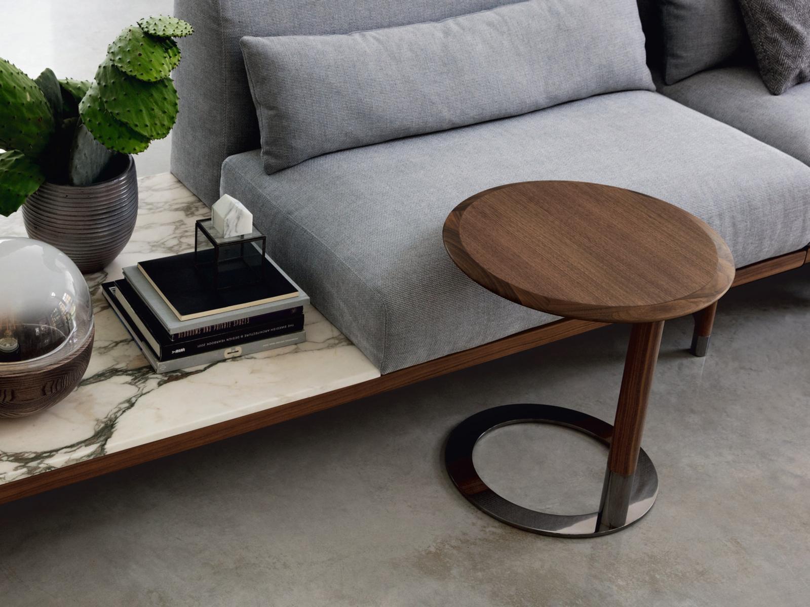 Round wooden side table | Jok by Porada