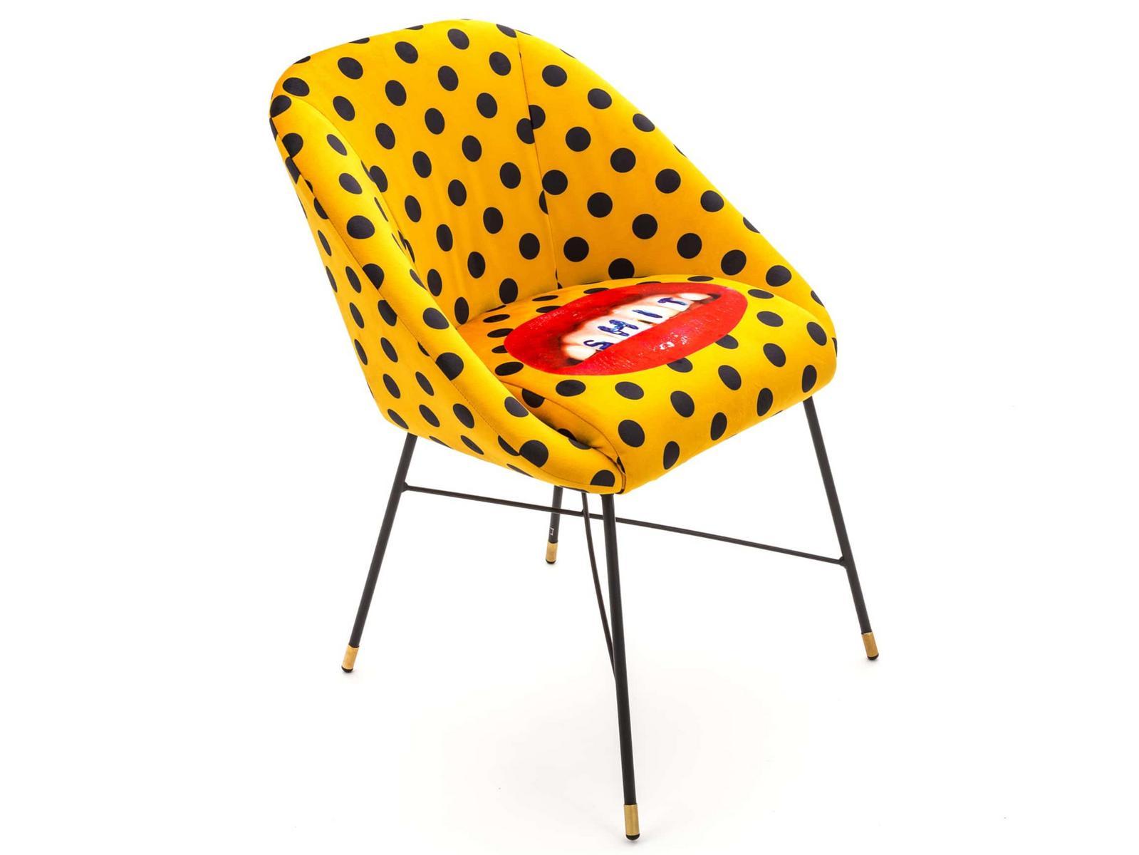 Upholstered fabric chair with armrests | Shit by Seletti