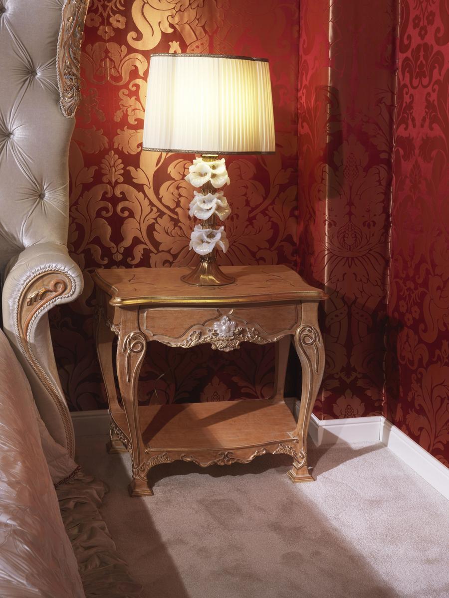 3680 Rounded decapé wooden bedside table