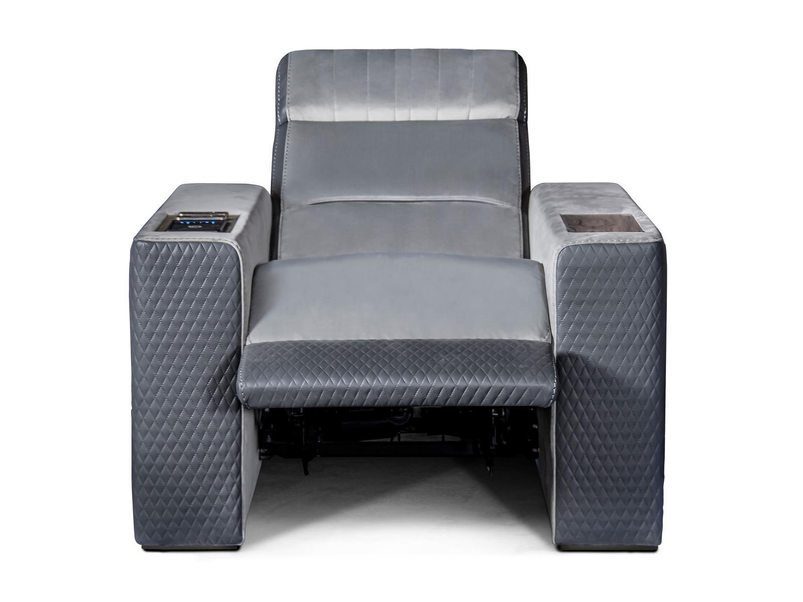 Home Theater velvet and leather armchair | Dustin by Formitalia