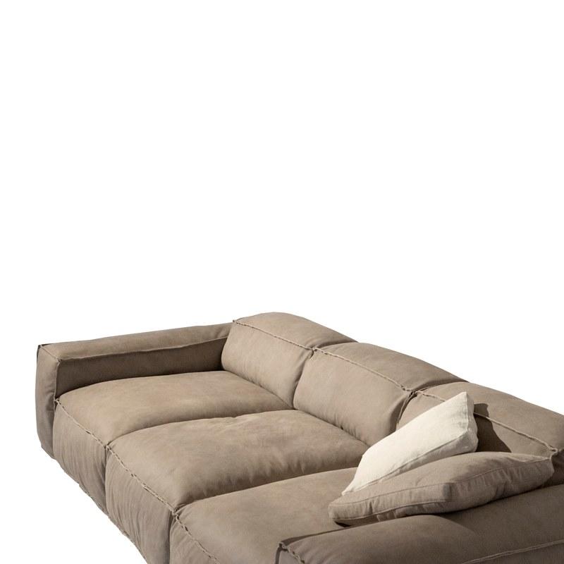 Sectional 3 seater leather sofa | Placido Day-bed by Mantellassi 1926