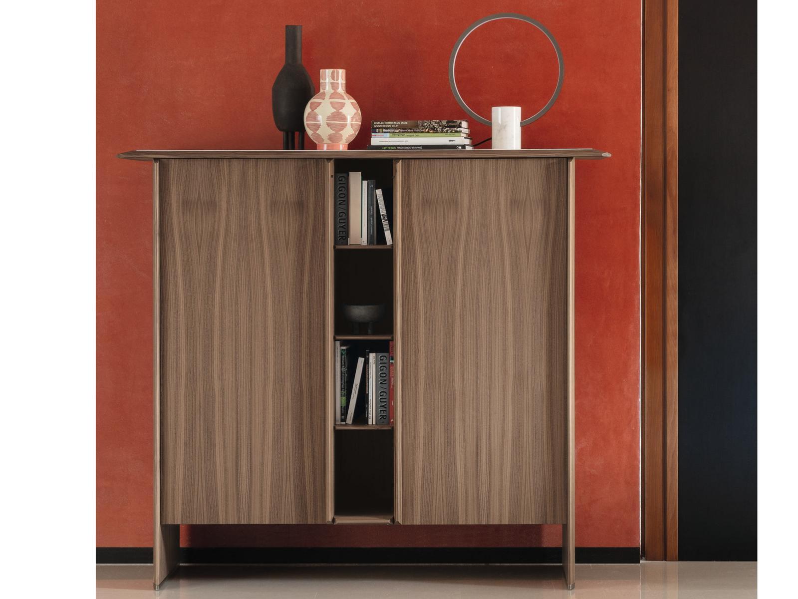 Walnut highboard with doors | Tamok by Porada