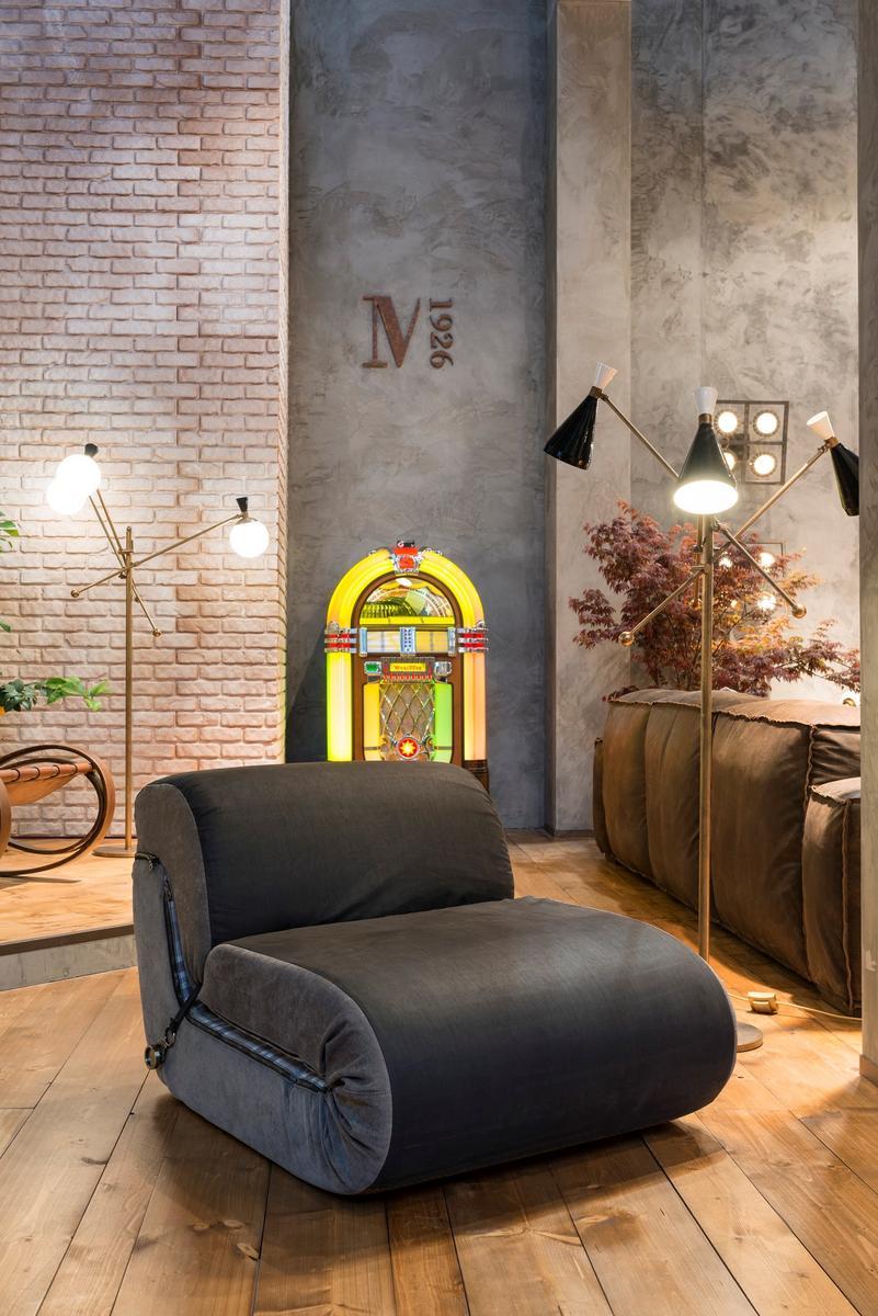 Leather and fabric armchair bed | Pappagalle by Mantellassi 1926