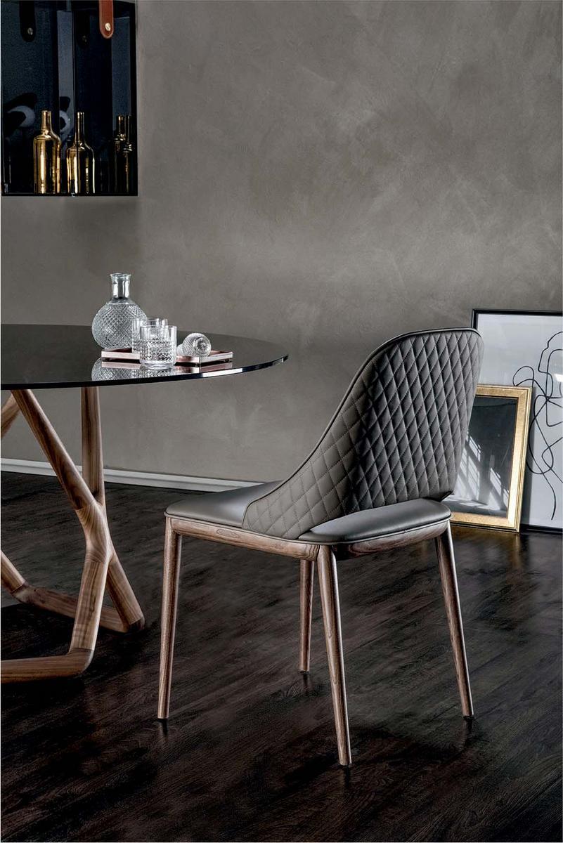 Upholstered leather chair | Malva Élite by Tonin Casa