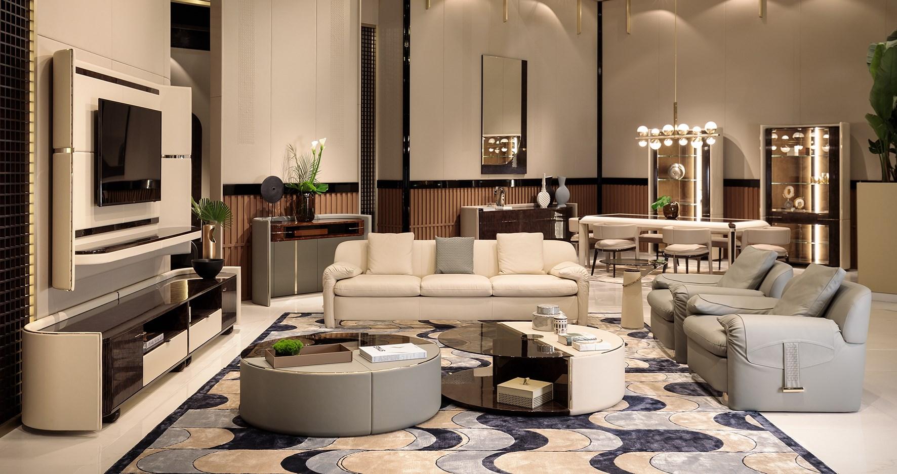 4 seater leather sofa | Eclipse by Turri