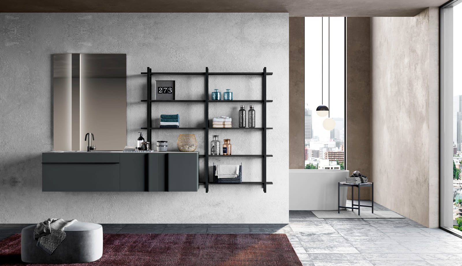 Lacquered bathroom | Sidero by Birex