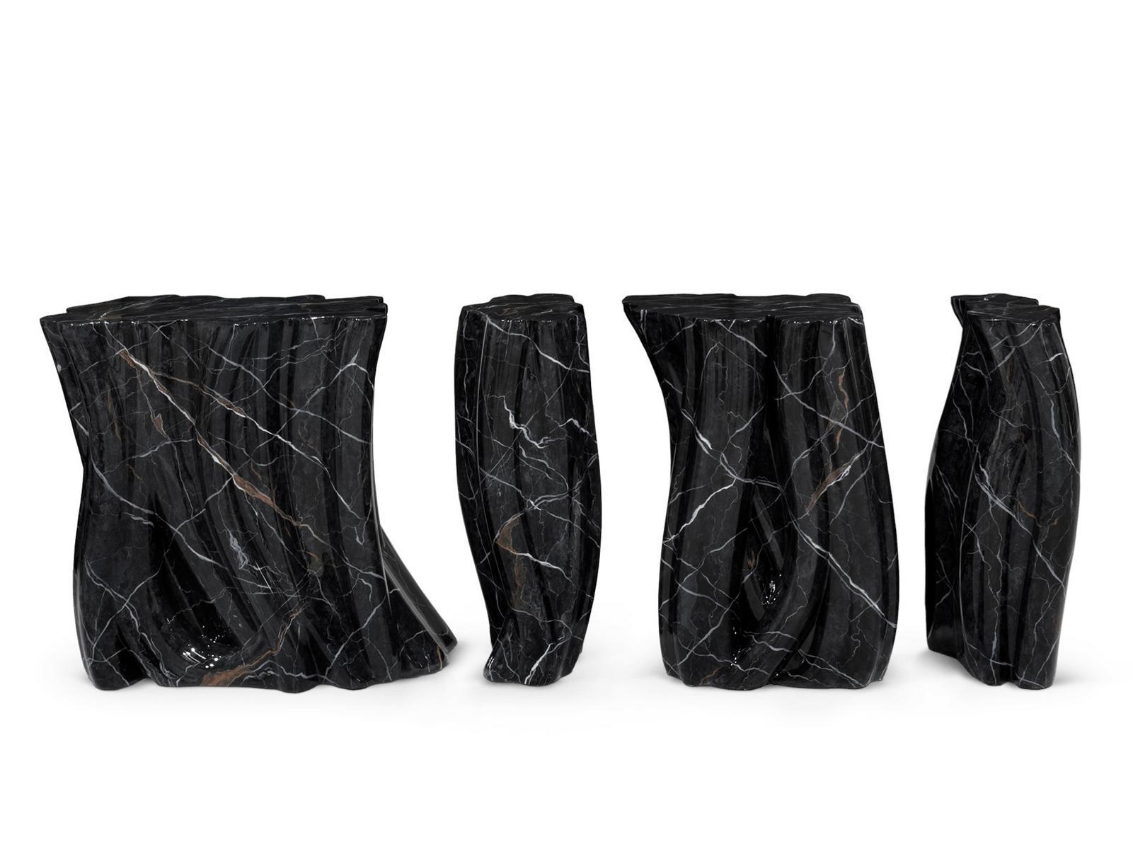 Resin console table | Monochrome Faux-marble by Boca Do Lobo