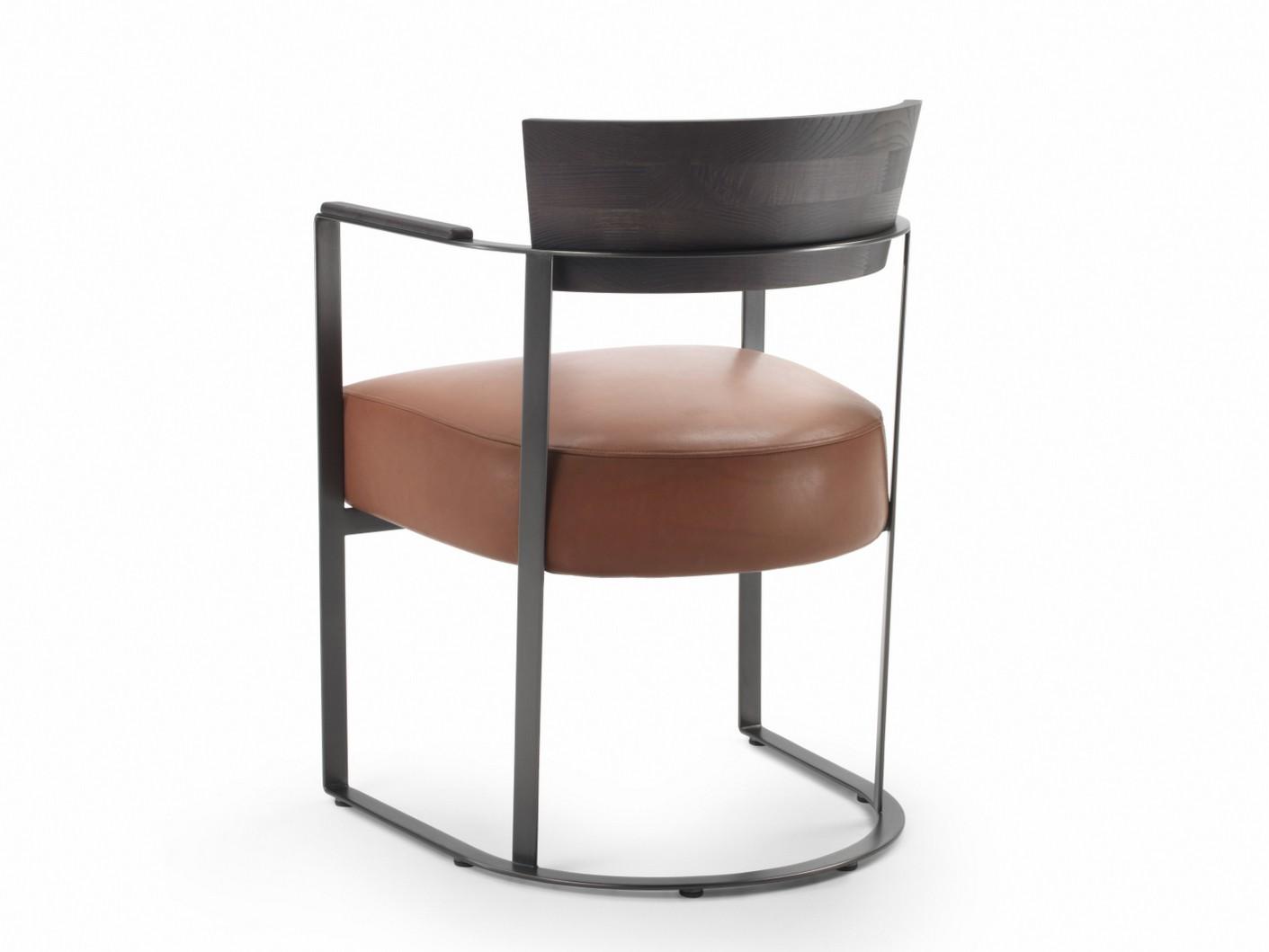 Leather chair with armrests | Morgan by Flexform