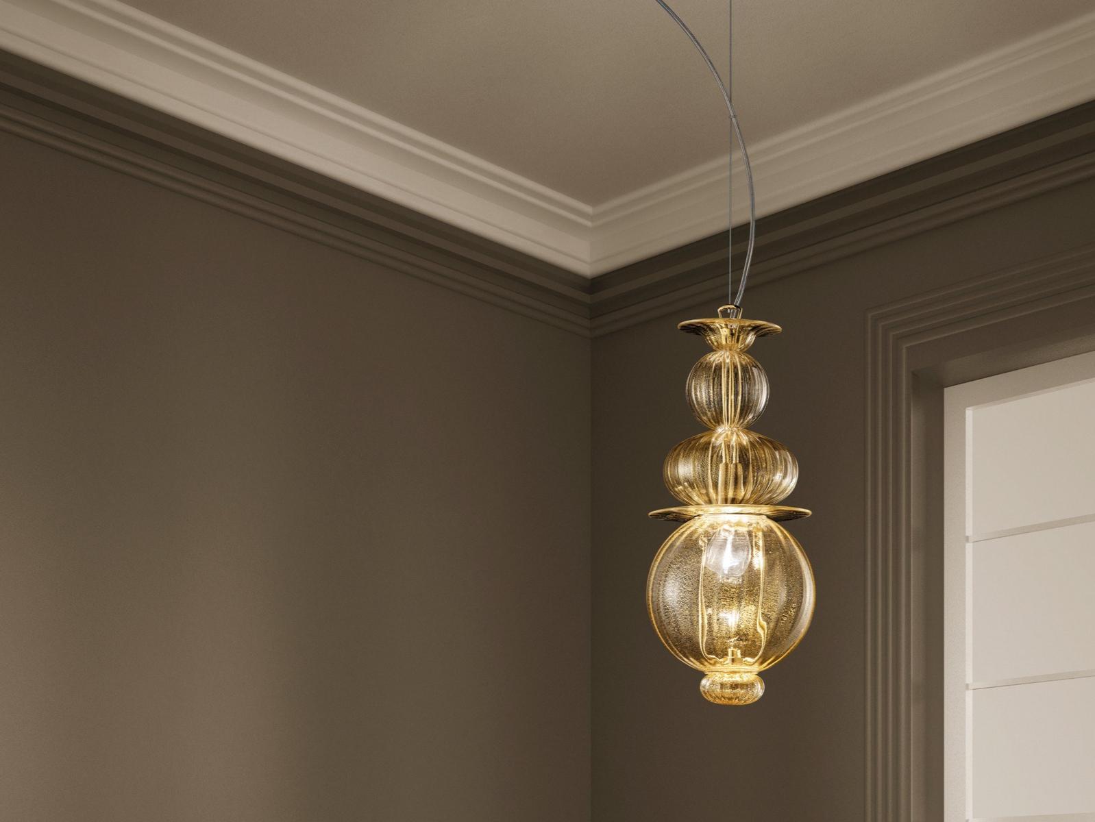 Blown glass pendant lamp | Igloo by Sylcom