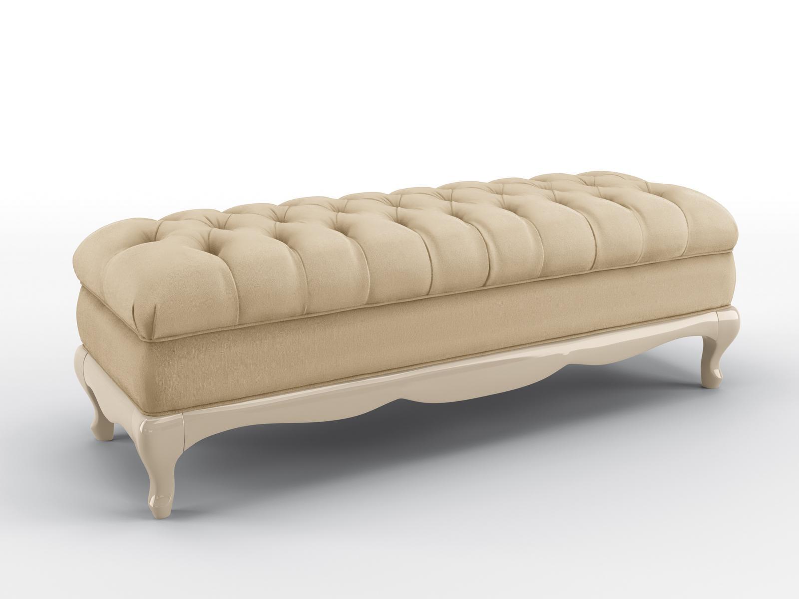 Tufted upholstered velvet bench | Fly by Bruno Zampa