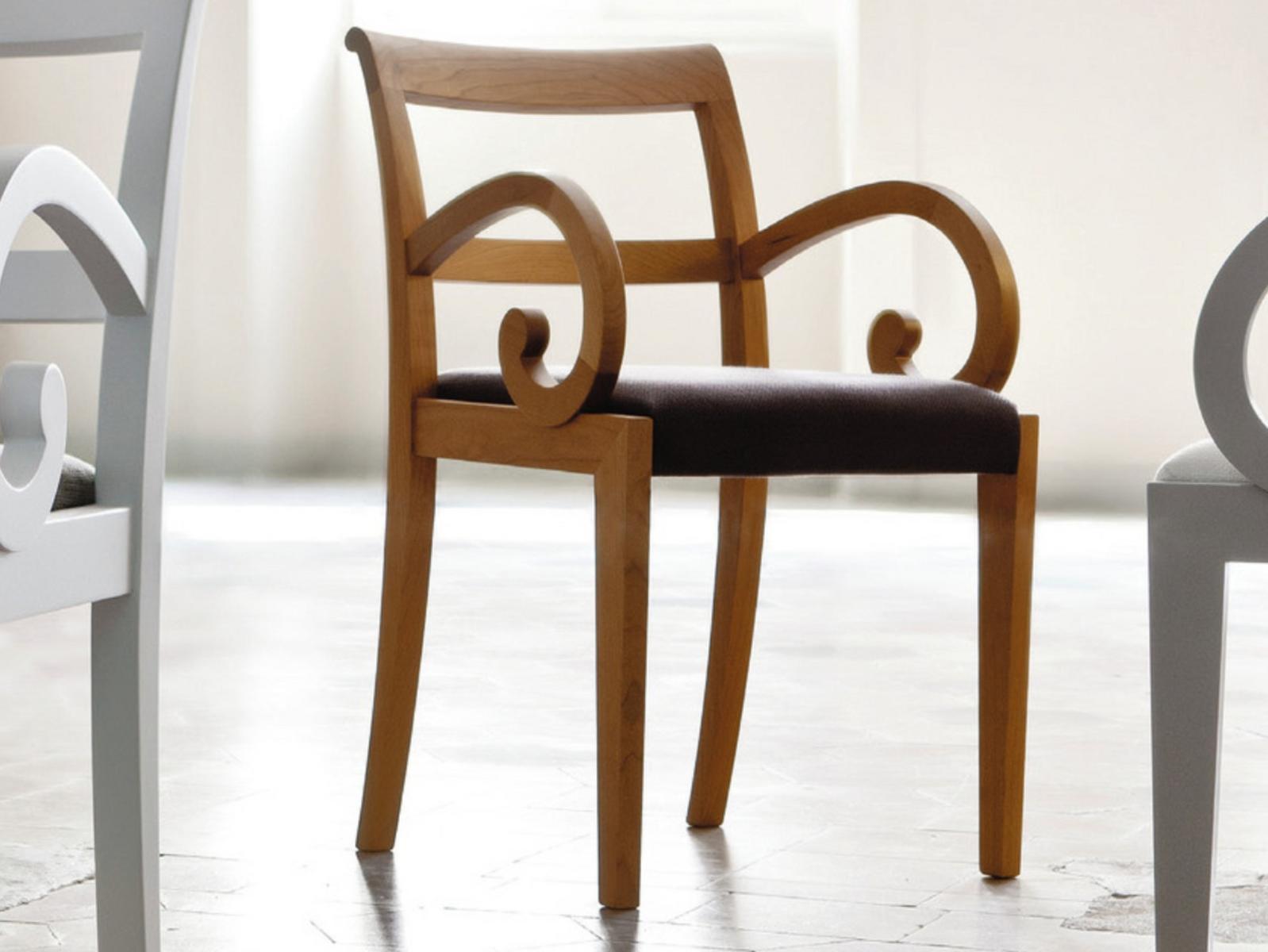 Wooden chair with armrests | Garbo by Porada