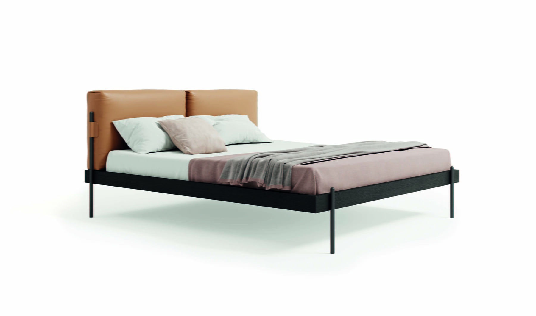 Fabric bed with upholstered headboard | Supernova by Dall'Agnese