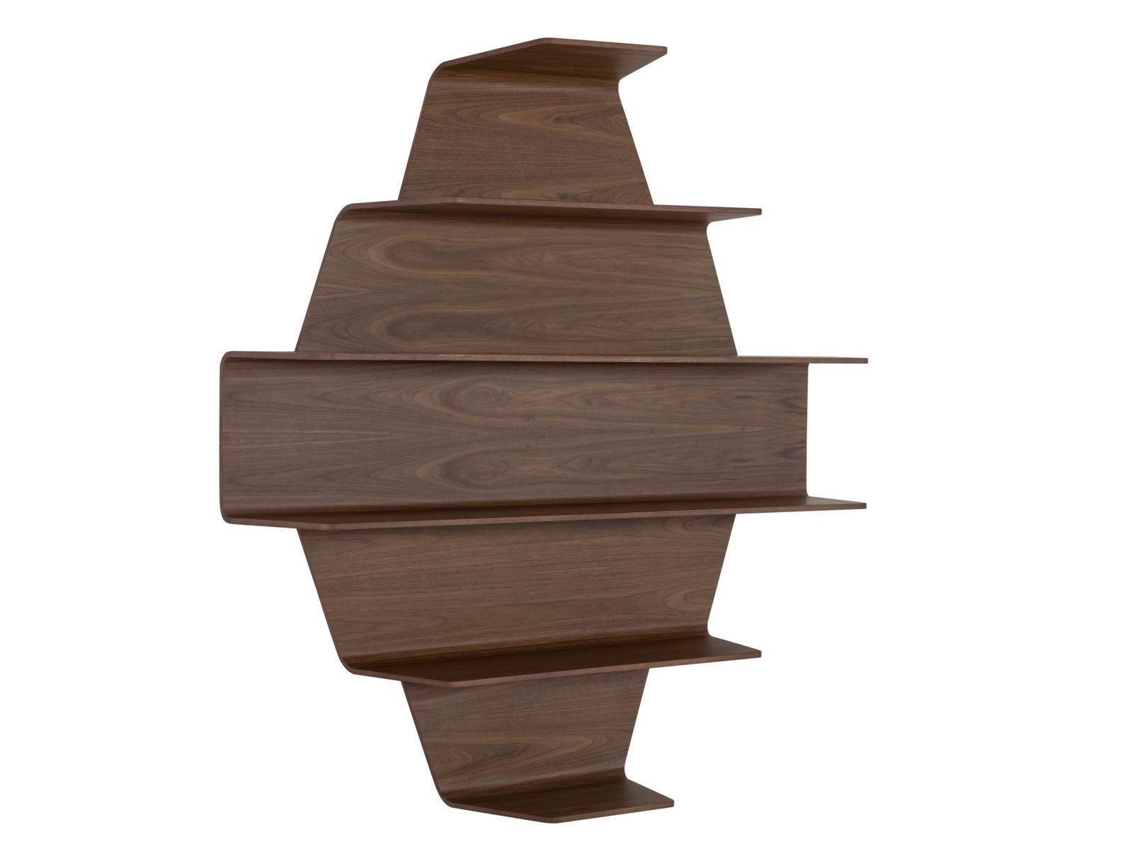 Open wall-mounted walnut bookcase | Master by Tonin Casa