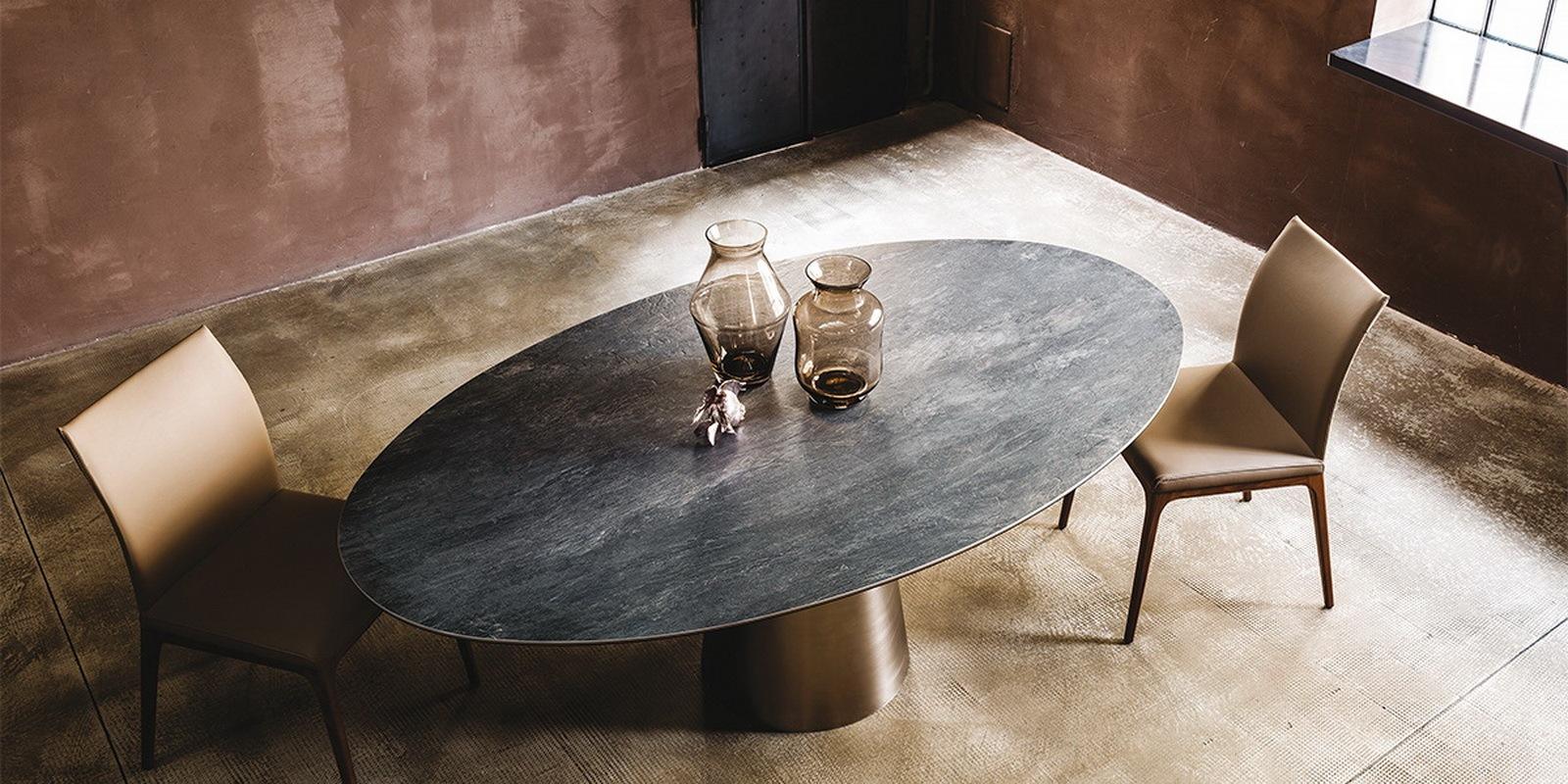 Round metal table | Yoda Keramik by Cattelan Italia