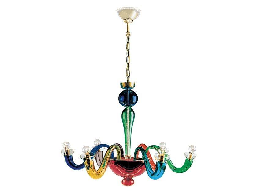 LED blown glass chandelier | Serenissima L6 by Leucos