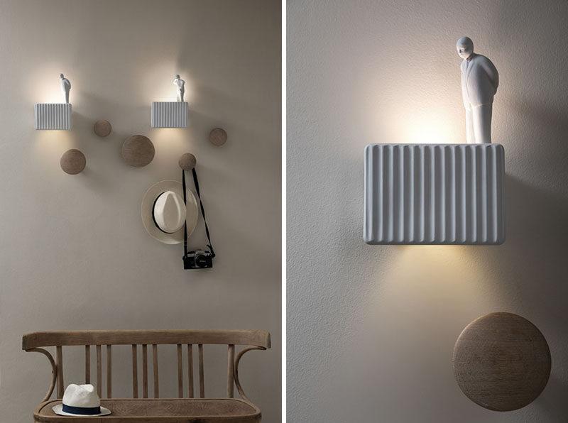 LED direct-indirect light ceramic wall light | Umarell by Karman