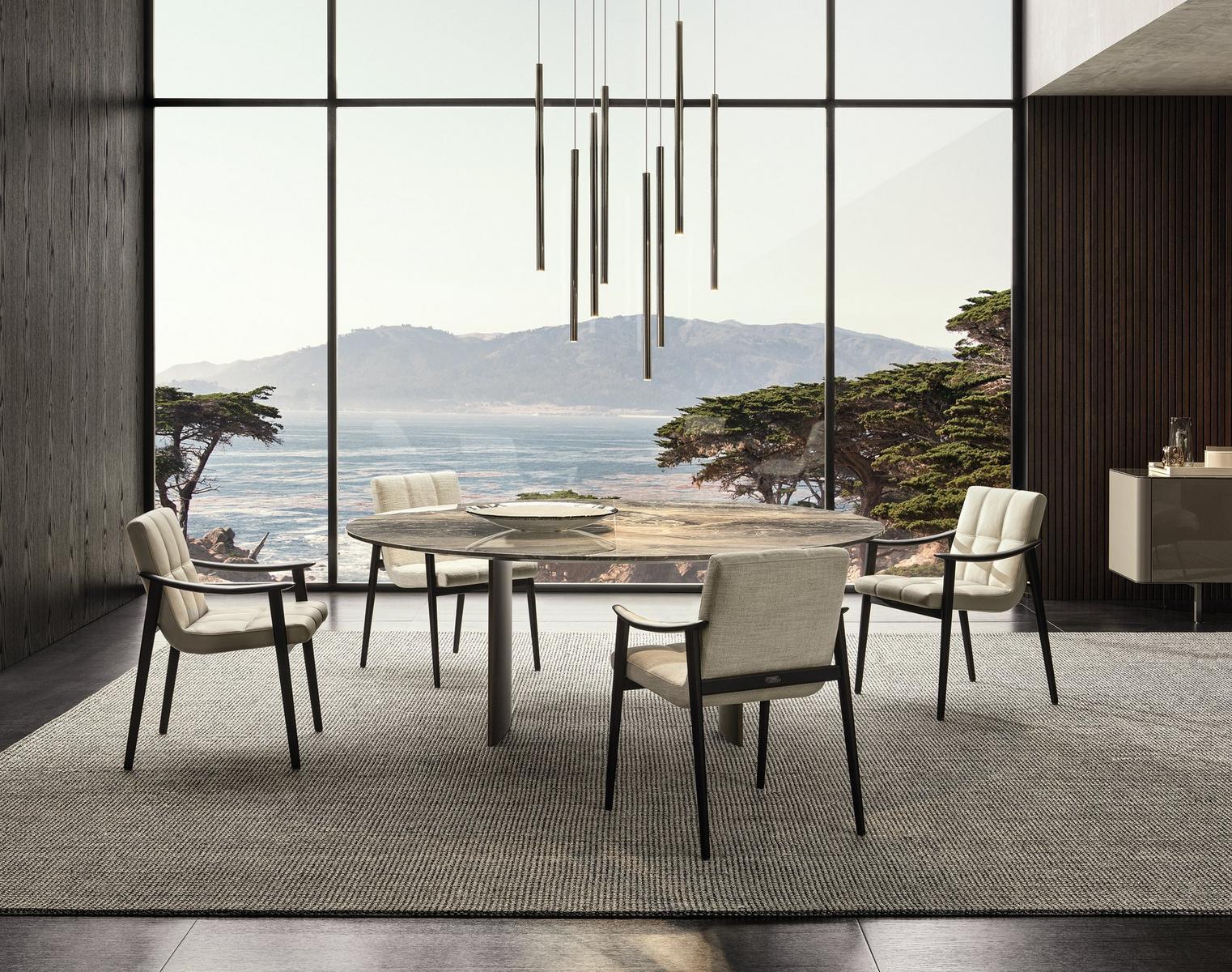 Round marble table | Linha by Minotti