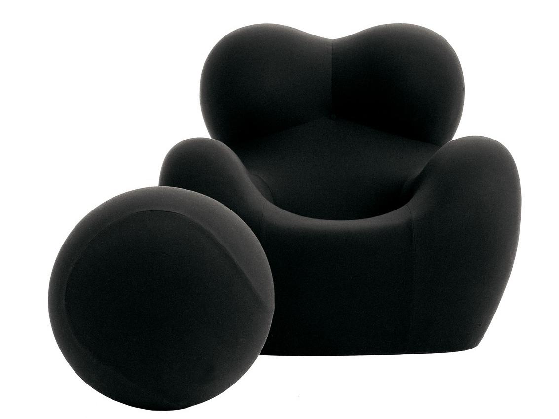 Upholstered fabric armchair with footstool | Serie Up 2000 by B&B Italia