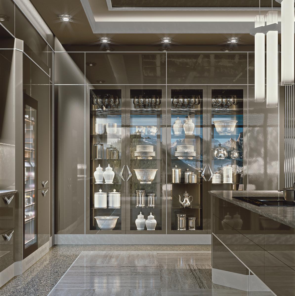 Lacquered kitchen with handles Brummel Essenza