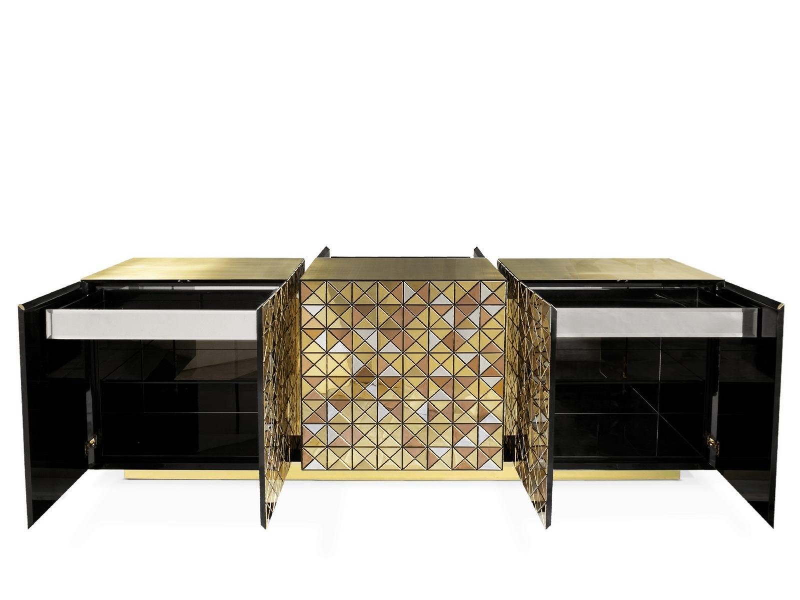 Aluminium sideboard with doors | Pixel by Boca Do Lobo