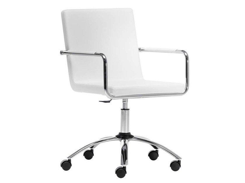 Chair with 5-spoke base with armrests with castors | H5 Dp-l by Midj