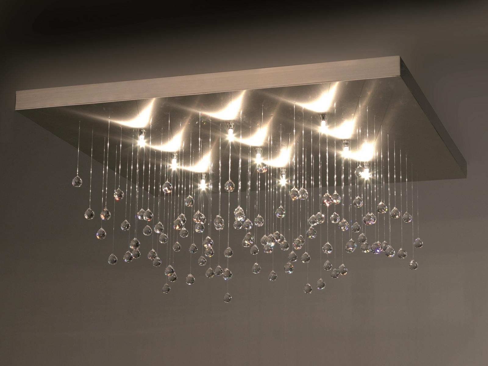 Metal ceiling lamp with crystals | Sprankling C9 by Ilfari