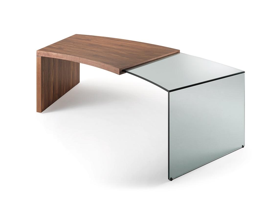 Wood and glass writing desk | Pegaso by Reflex