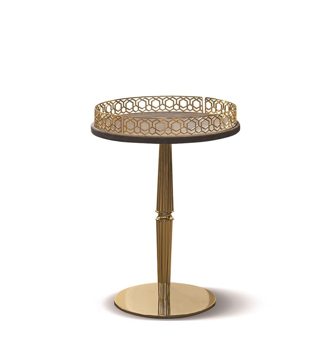 Round metal coffee table | Guéridon by Longhi