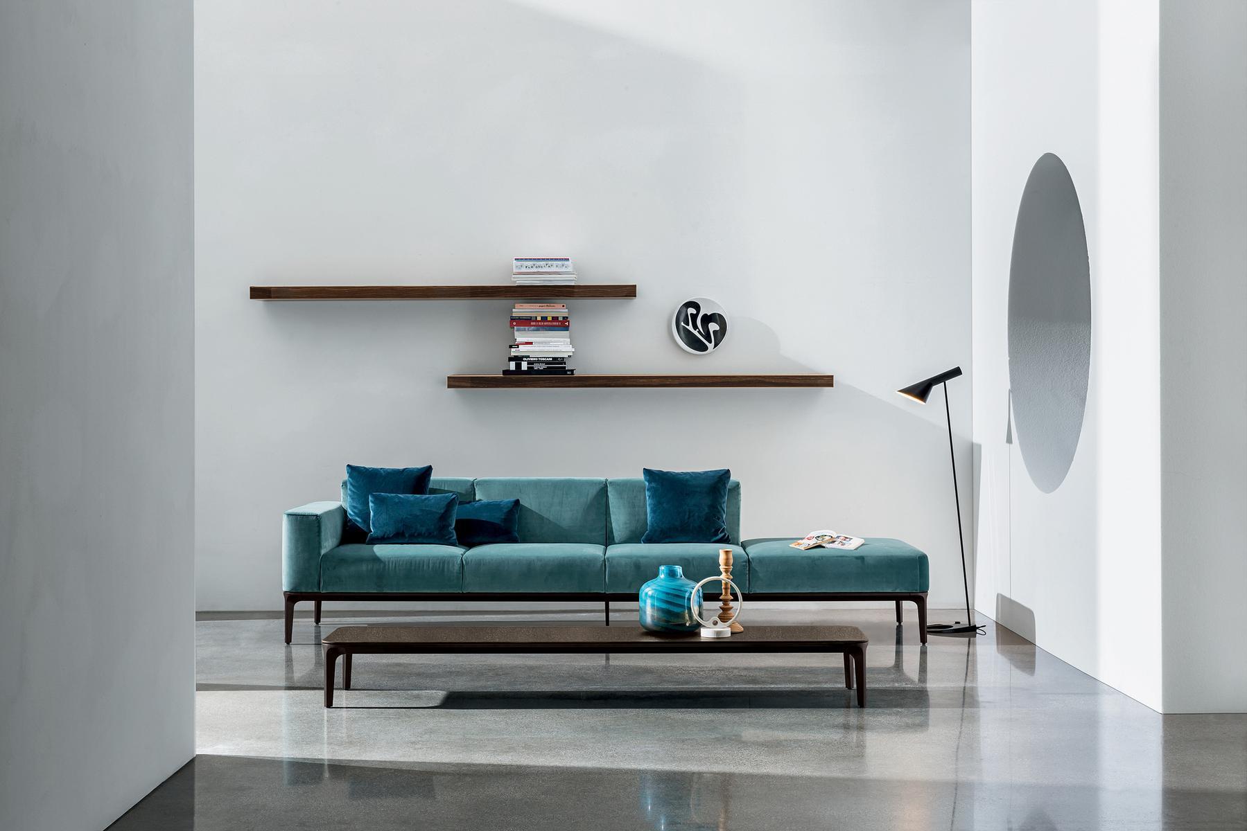 Sectional 4 seater fabric sofa | Slim by Sovet