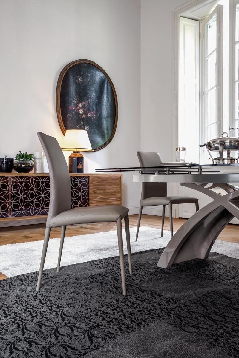 Upholstered leather chair | Charm by Tonin Casa