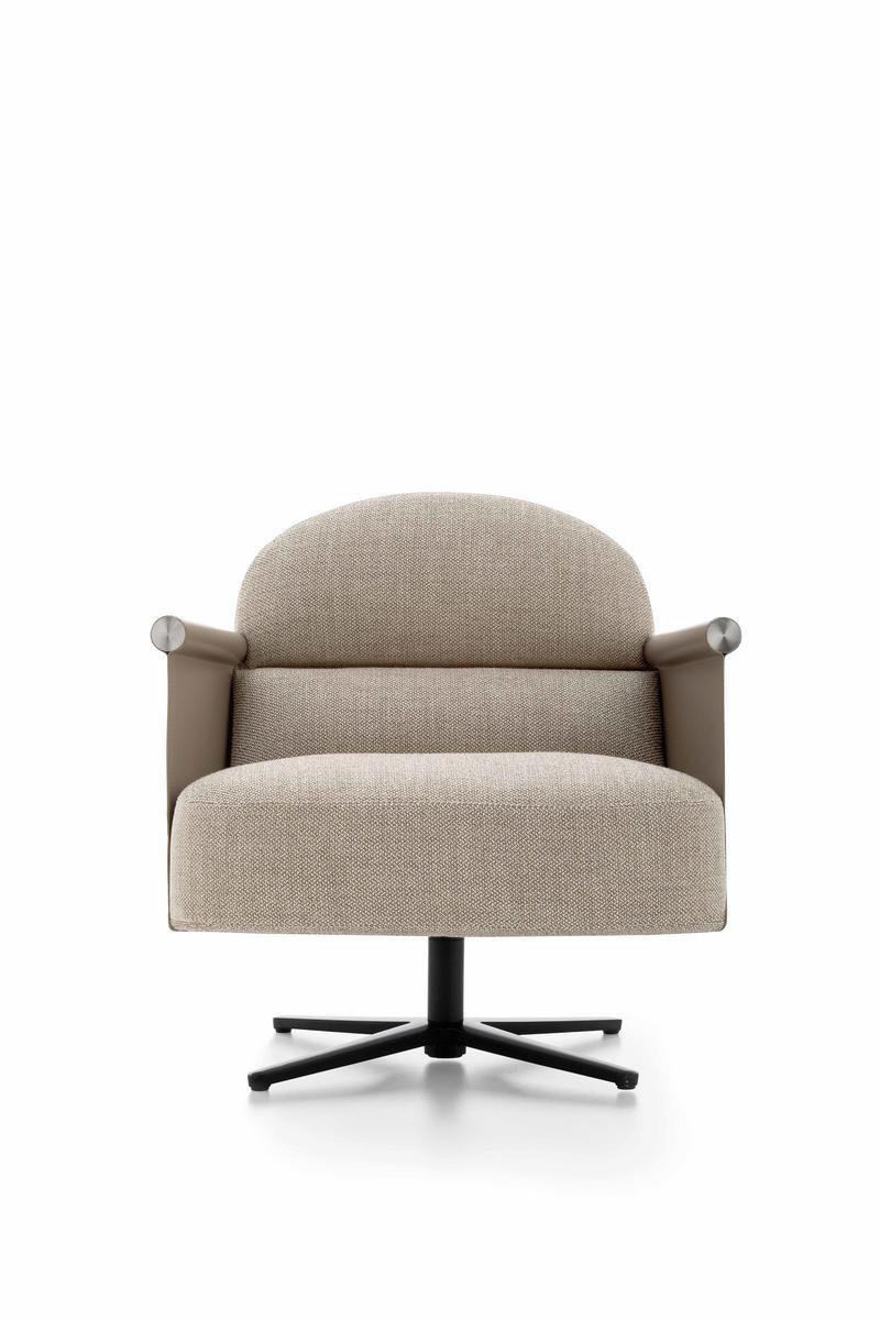 Swivel fabric armchair with 4-spoke base with armrests | Beyl by Ditre Italia