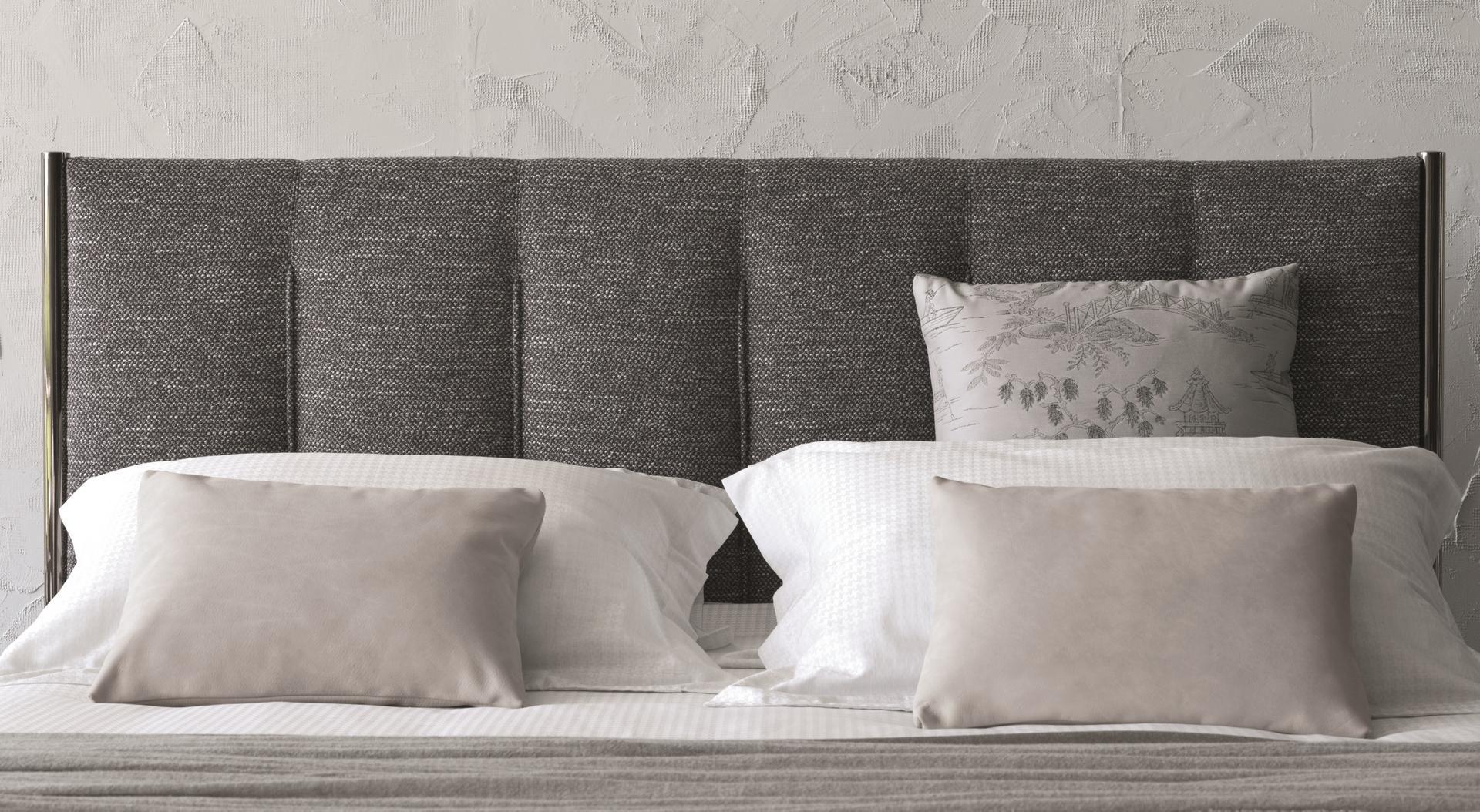 Fabric double bed with high headboard | Koi by Flou